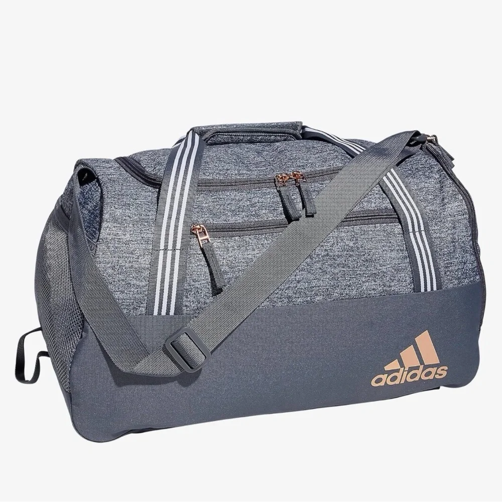 Adidas Squad 5 Duffel Bag in the Jersey Onix Grey color with rose gold logo - Picture 1 of 11